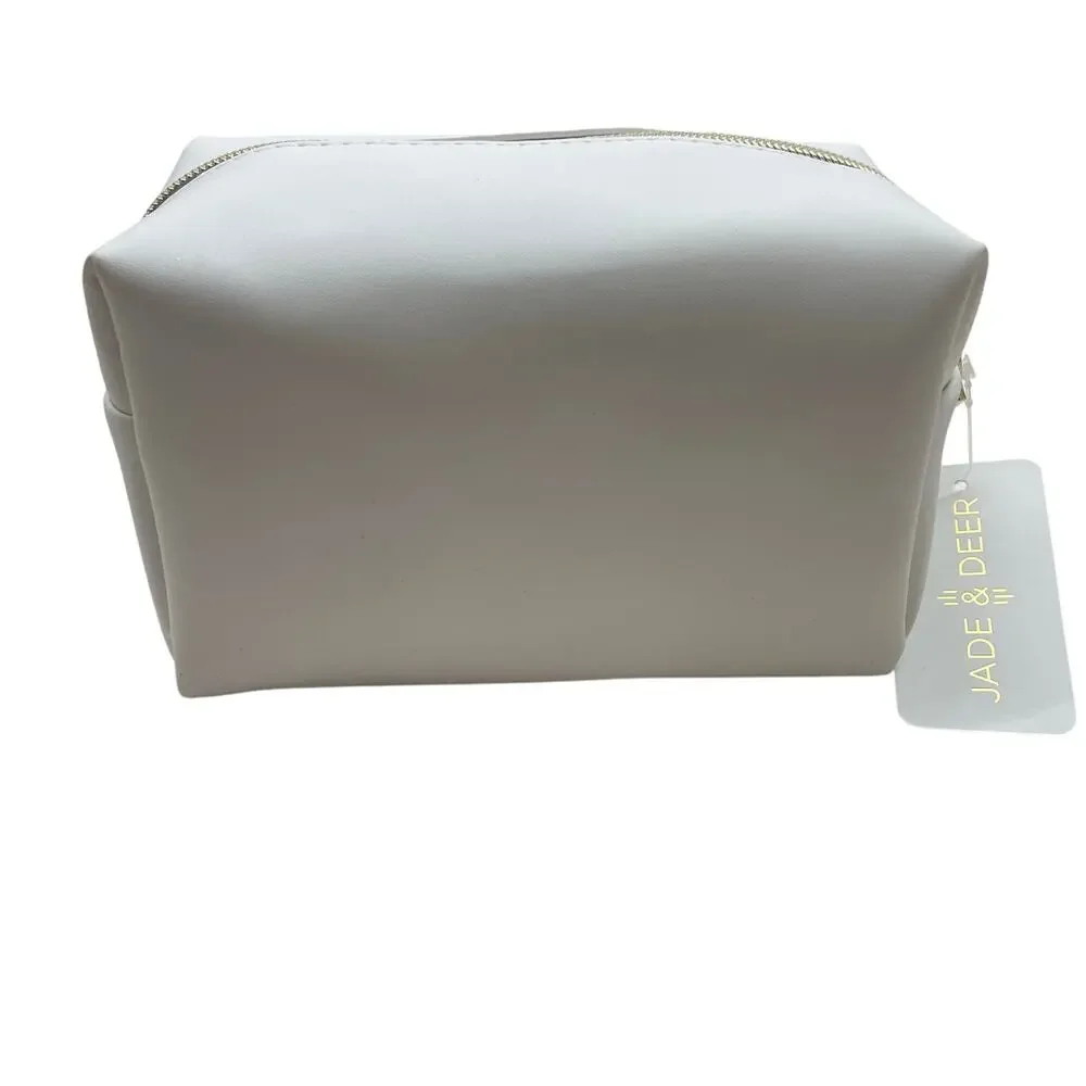 Jade & Deer Vegan Leather Bride Cosmetic Zipper Bag NWT